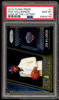 Zion Williamson Rookie Card 2019-20 Panini Prizm Luck Of The Lottery #1  10