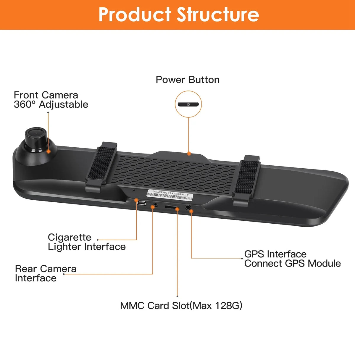 4K iMounTEK Car  12in Dash Cam Camcorder Camera Recorder with 170° Angle Loop Recording Motion Detection Night Vision Voice Control  Control G-sensor