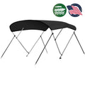 SereneLife 3 Bow 67-72 Inch Bimini Top Boat Cover with Double Walled Frame, Gray