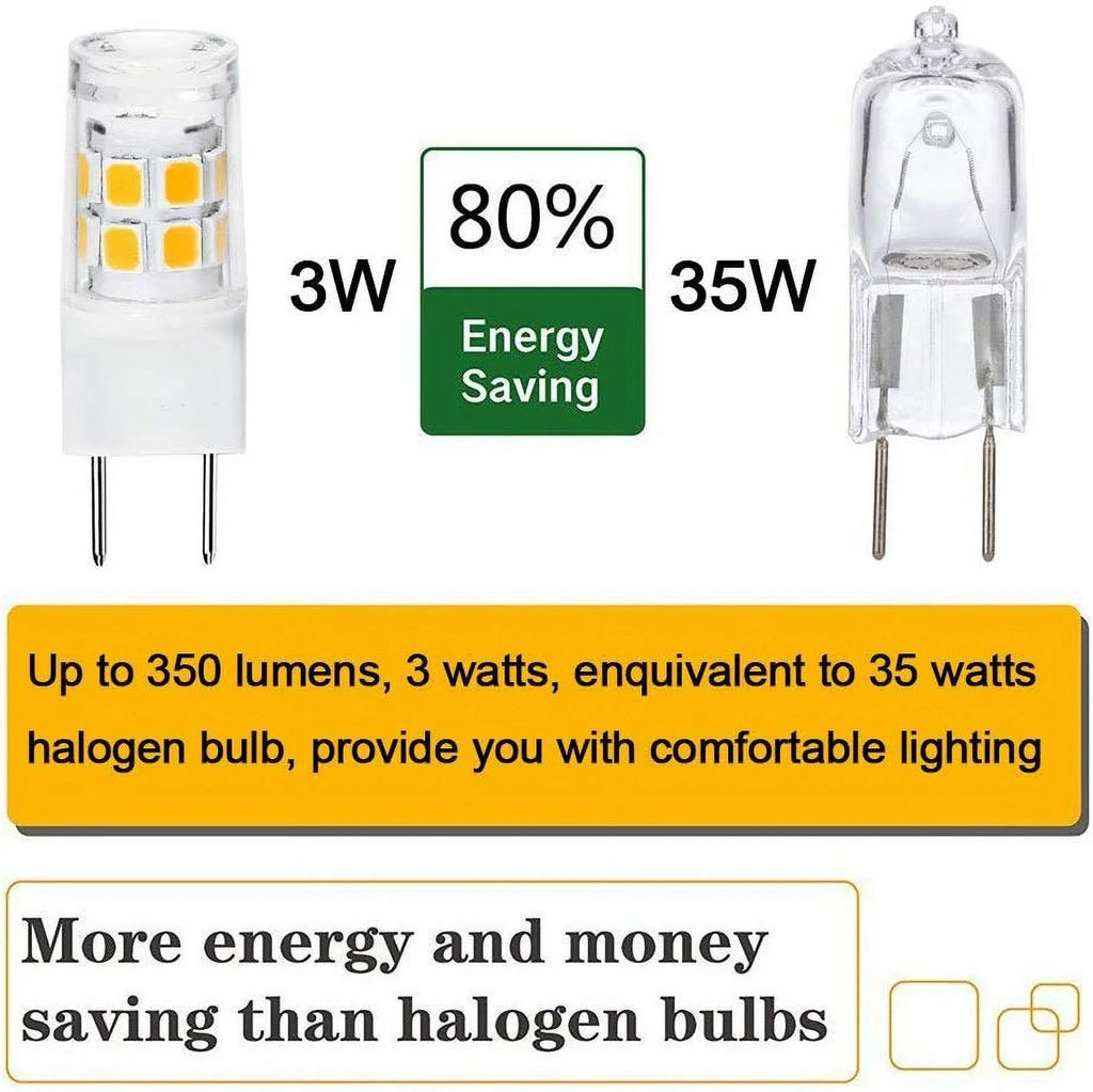 G8  Light Bulb 2.5 Watts Warm White 3000K - G8 Base Bi-pin Xenon  Type  120V 20W Halogen Replacement Bulb for Under Counter Kitchen Lighting.Pack of 10(G8 Base Warm White 10PCS)