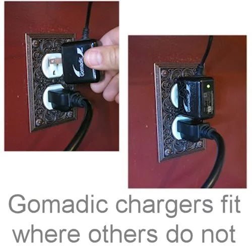 Gomadic Intelligent Compact  Home Wall Charger suitable for the Nokia Lumia 530 - High output power with a convenient, foldable plug design - Uses T