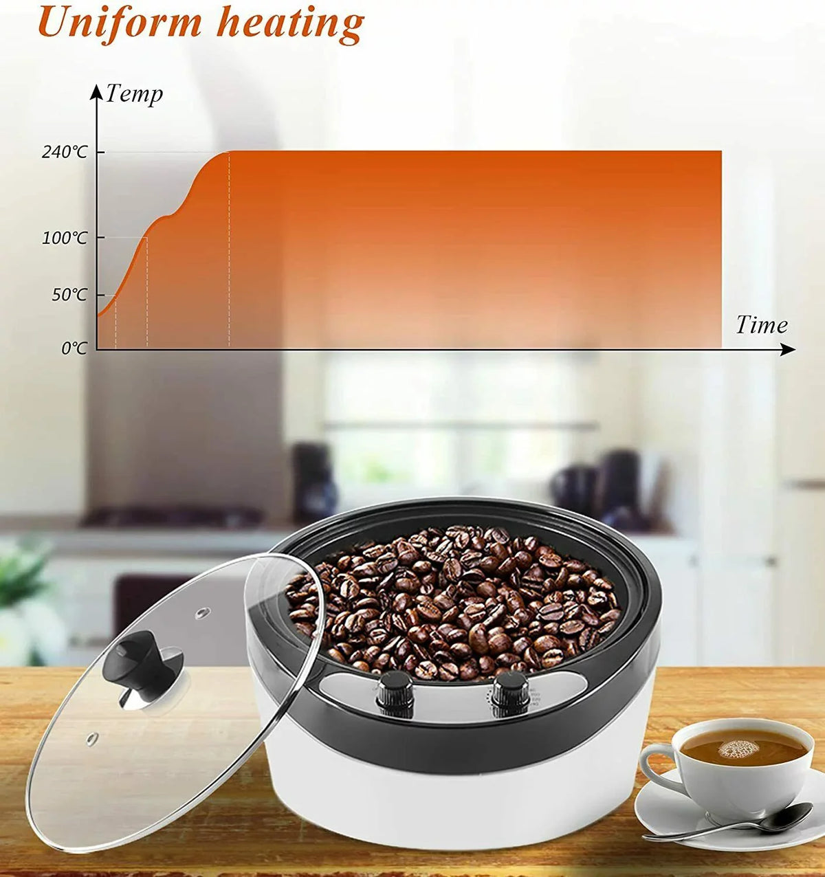 Shanna 800W Electric Coffee Roaster Machine Coffee Bean Roaster for Home Commercial 800G 110V
