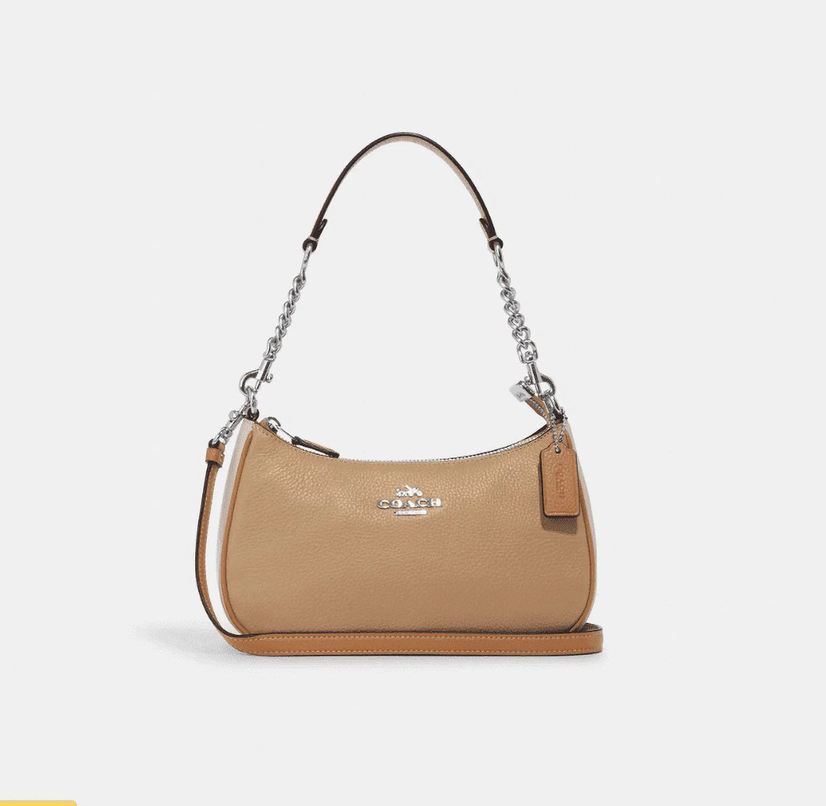 Coach CA173 Teri Shoulder Bag In Colorblock  Silver Sandy Beige Multi
