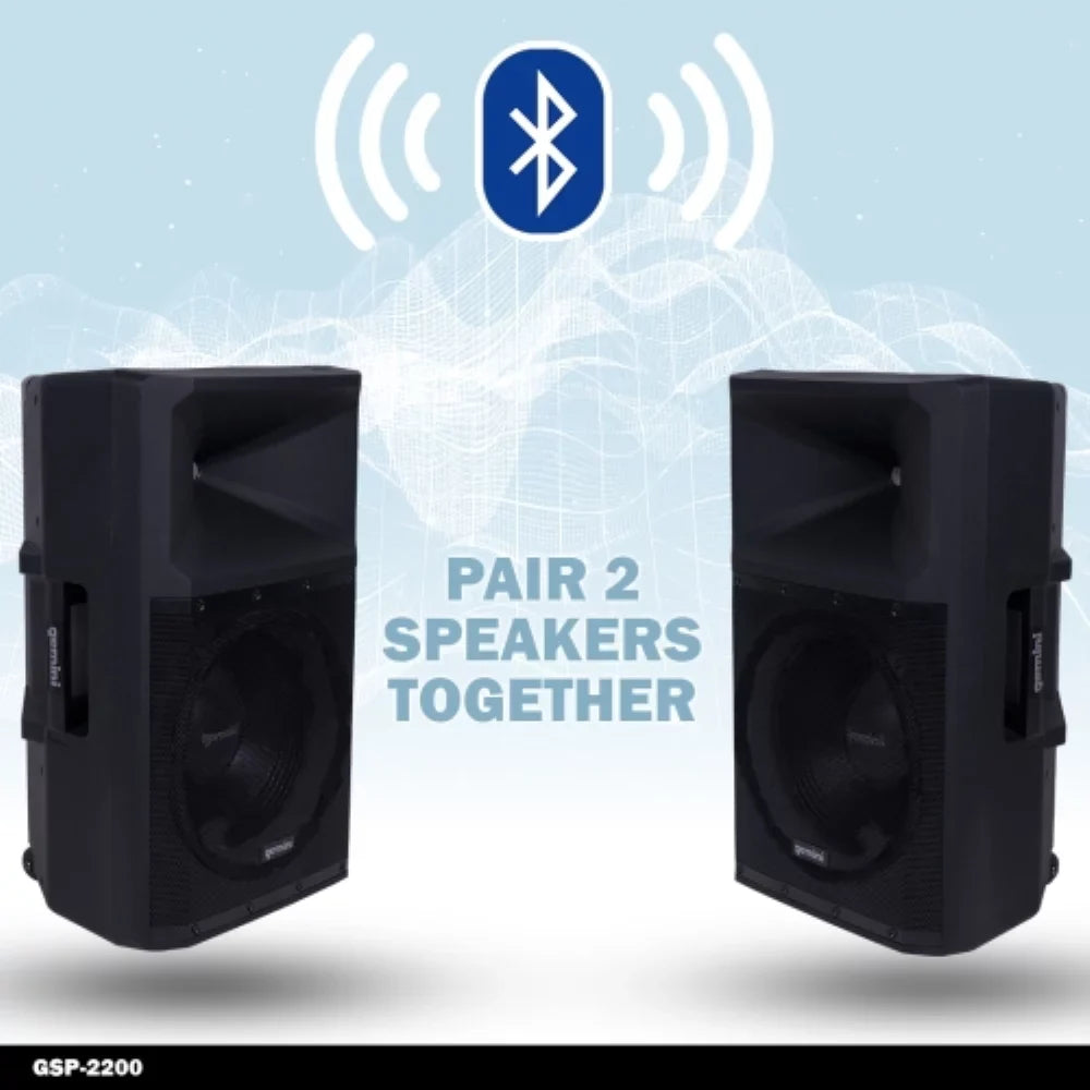 Gemini Sound -2200 Pro  Audio 2200 Watt Portable Bluetooth Media  System Speakers