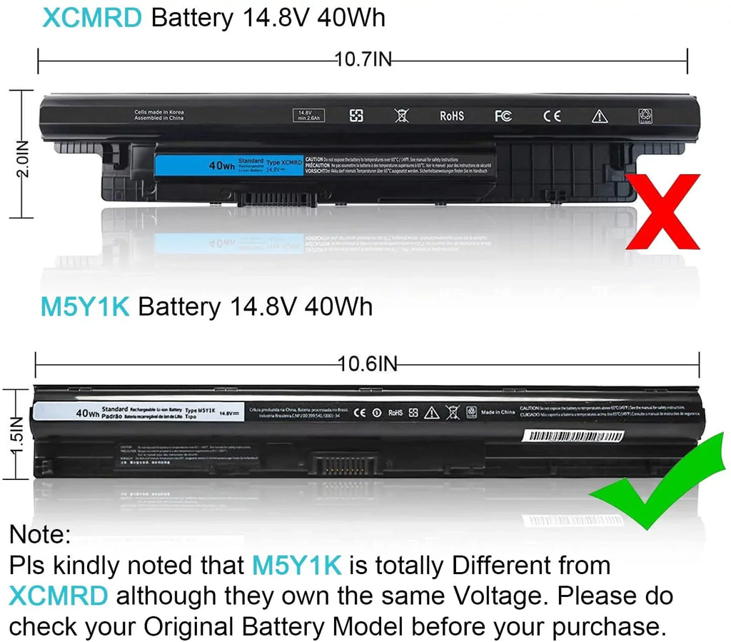 New M5Y1K Battery for Dell Inspiron 3451 3551 5558 5758 Inspiron 14 15 3000 Vostro 3458 3558 Series[14.8V 2800mah]