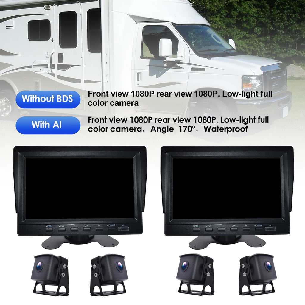 7" Monitor  Driving Video Recorder with  for  Truck Bus+2 Backup Camera