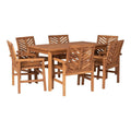 Vincent 7-Piece Chevron Outdoor Patio Dining Set - Brown
