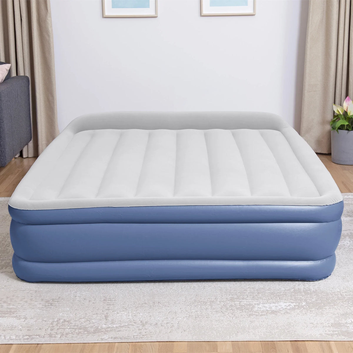 Bestway Tritech Air Mattress Queen 18” with Built-in  Pump and Antimicrobial Coating