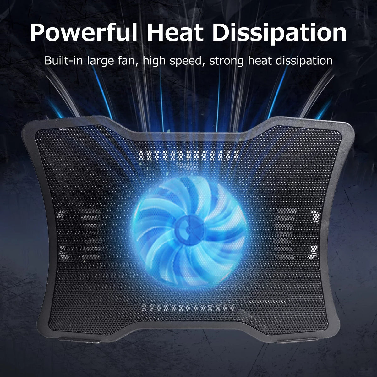 Carevas Portable Laptop Cooler Laptop Cooling Base Single Fan Design Low Noise Two  Ports Support Laptops Below 14 inch