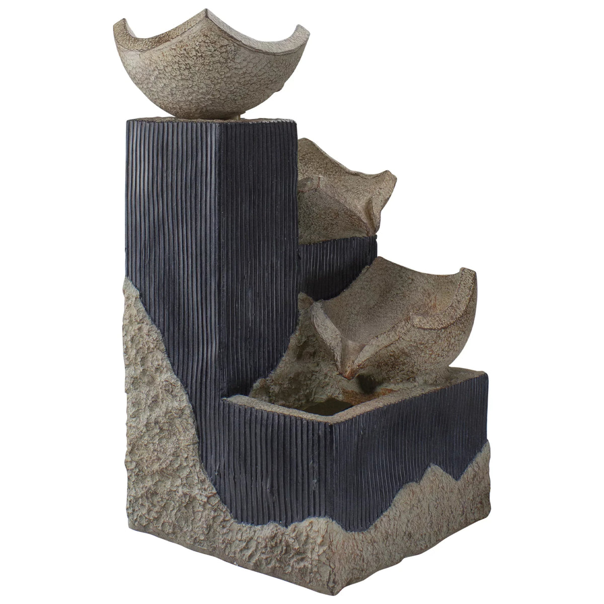 Northlight 21"  Lighted Cascading 3-Tier Bowl Outdoor Water Fountain