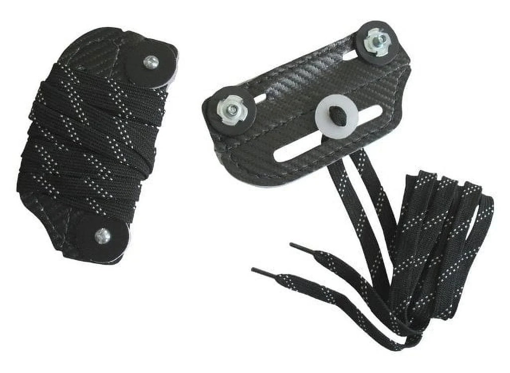 A&R Sports Hockey Goalie Slider Toe Bridge, Pair - Leather, Nylon Lace, Hardware (Black)