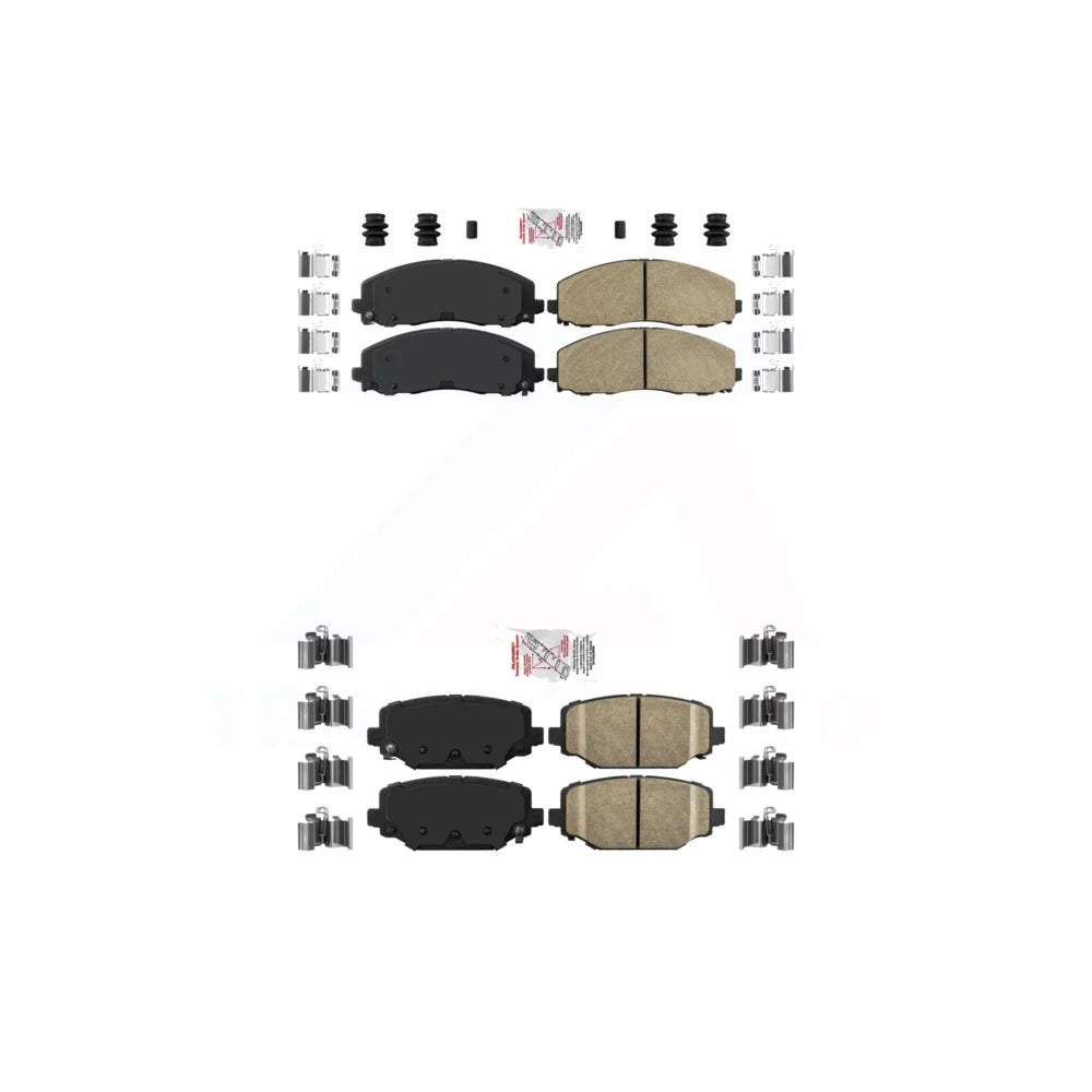 AmeriBRAKES Front Rear Ceramic Disc Brake Pads Kit For Dodge Grand Caravan Journey Chrysler Town & Country Ram C/V -100018