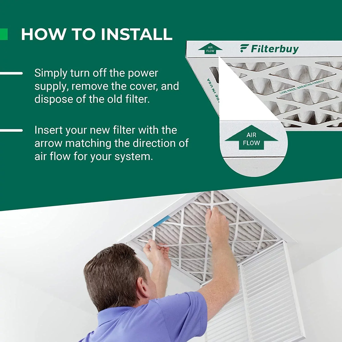 Filterbuy 16x25x1  13 Pleated   Furnace Air Filters (3-Pack)