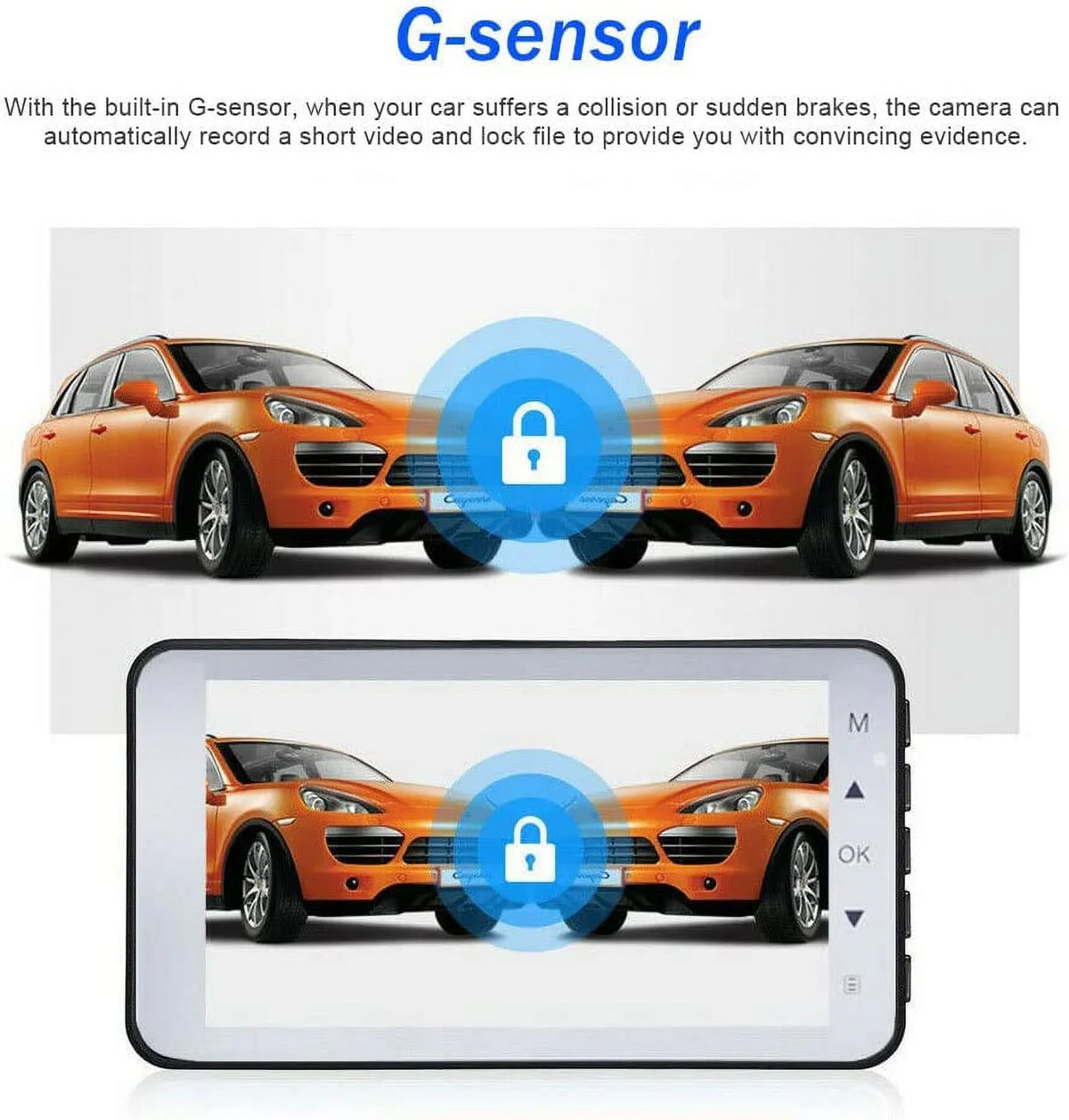 Bileeko Car  4" 1080P Dual Lens Dash Cam Video Recorder Camera for Car Pickup Truck   Van