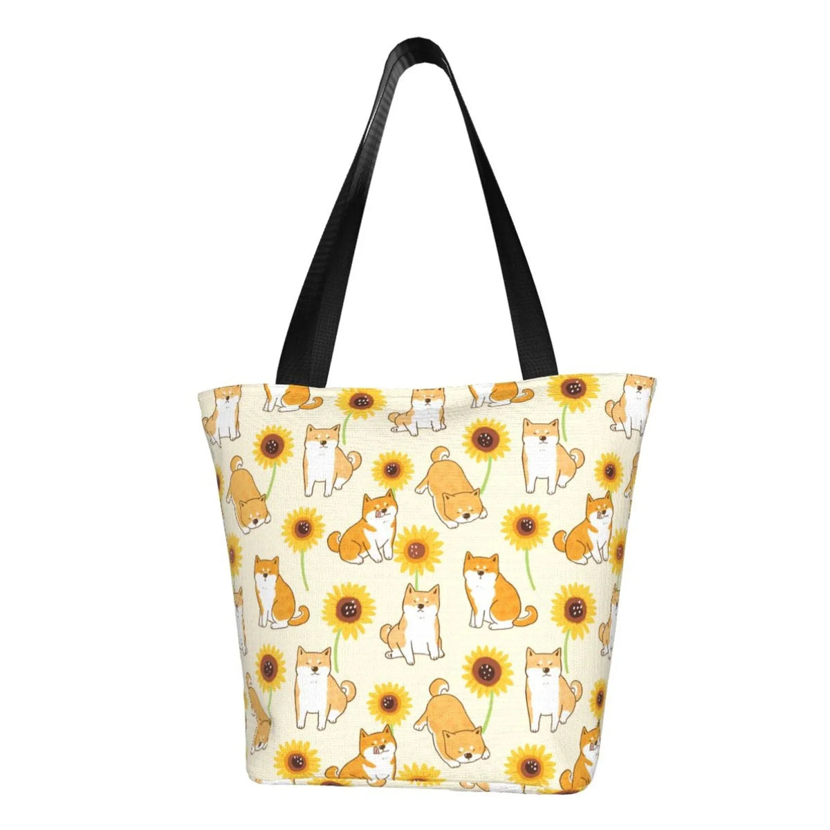 Lukts Shiba Inu Dog And Sunflower Tote Bag,Shoulder Bag Women'S Hobos Handbags Large Capacity Shopping Bag