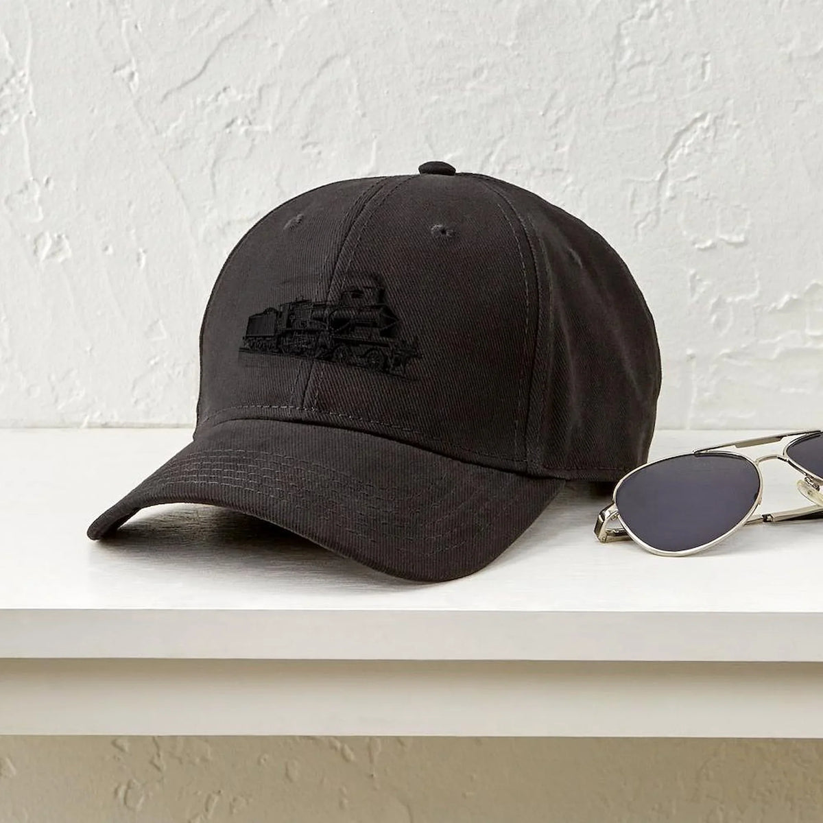CafePress -   Black Cap - Printed Adjustable Cotton Canvas Black Baseball Hat