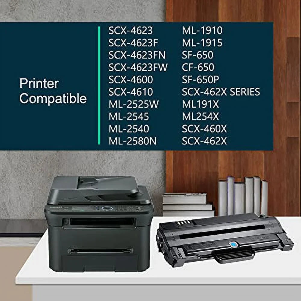 D105L -D105L Toner Cartridge Black - Replacement for Samsung 105L -D105L Toner -2525W -2525 -2545 -1915 -4623F -4623FW -4623FN -650 -650P Printer, 2 Pack