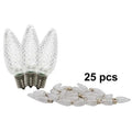 C9 Dimmable Faceted  Retrofit Lamp with 5 Internal LEDs & An E17 Base Light Bulb, Pure White - Pack of 25