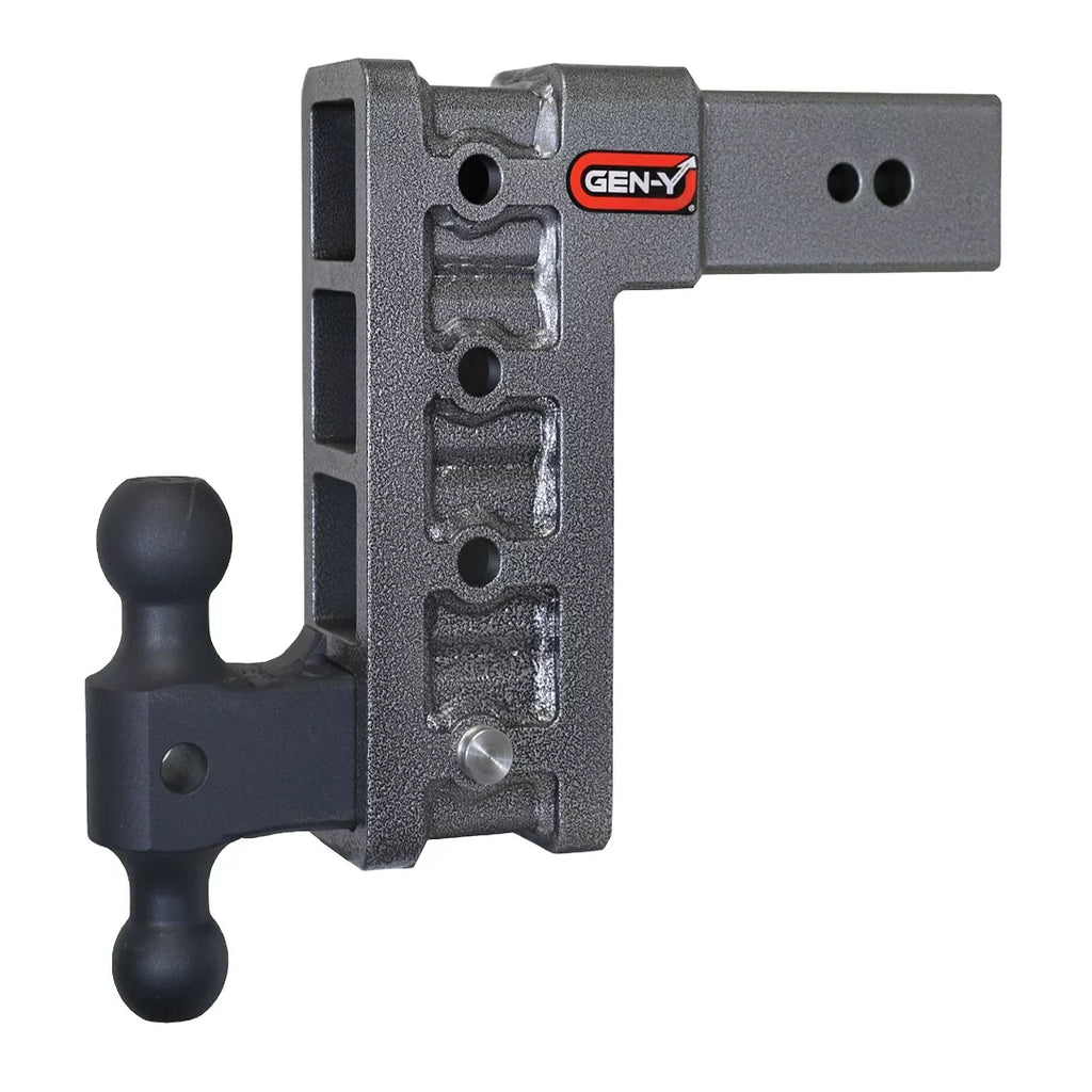 '-Y -1714 - Adjustable 9" Drop Hitch with -0161 Dual-Ball for 3" Receiver - 32,000  Towing Capacity - 3,500  Tongue Weight