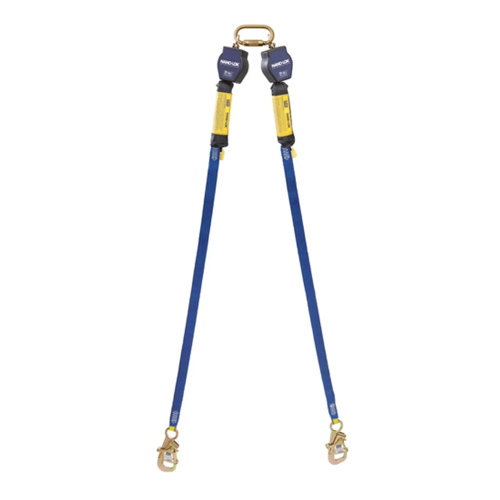 3M™ -® Nano-Lok™ Tie-Back Twin-Leg Quick Connect Self Retracting Lifeline, Web 3101374, 9 ft. (2.7m)