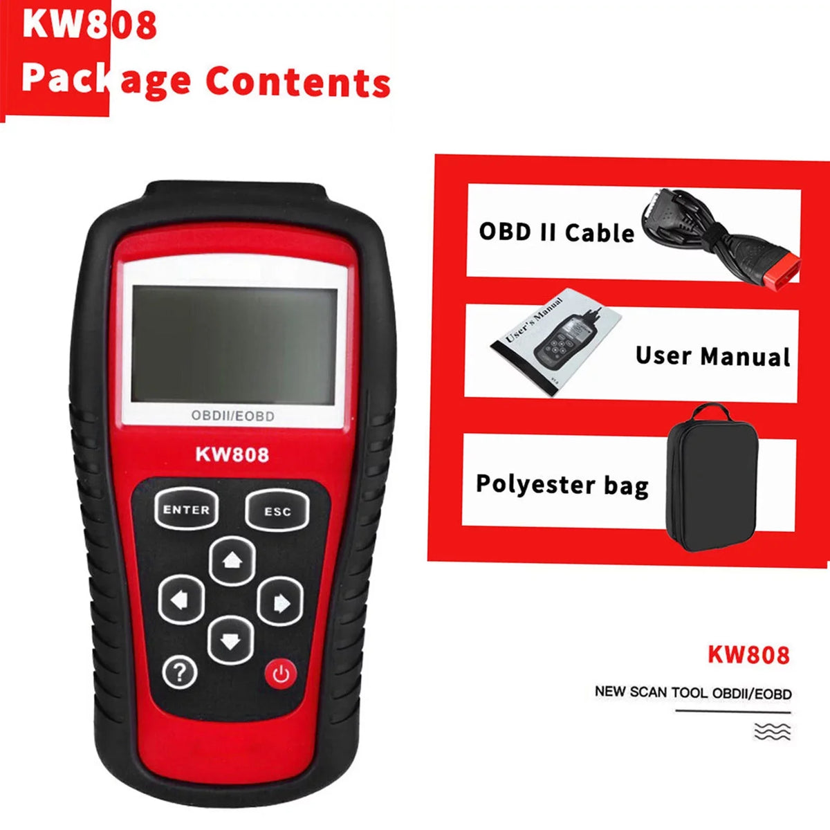/  Cars Code Reader and Auto Scanner Detection Decoder KW808 User Friendly Automotive Diagnostic Scanner for  Car Maintenance