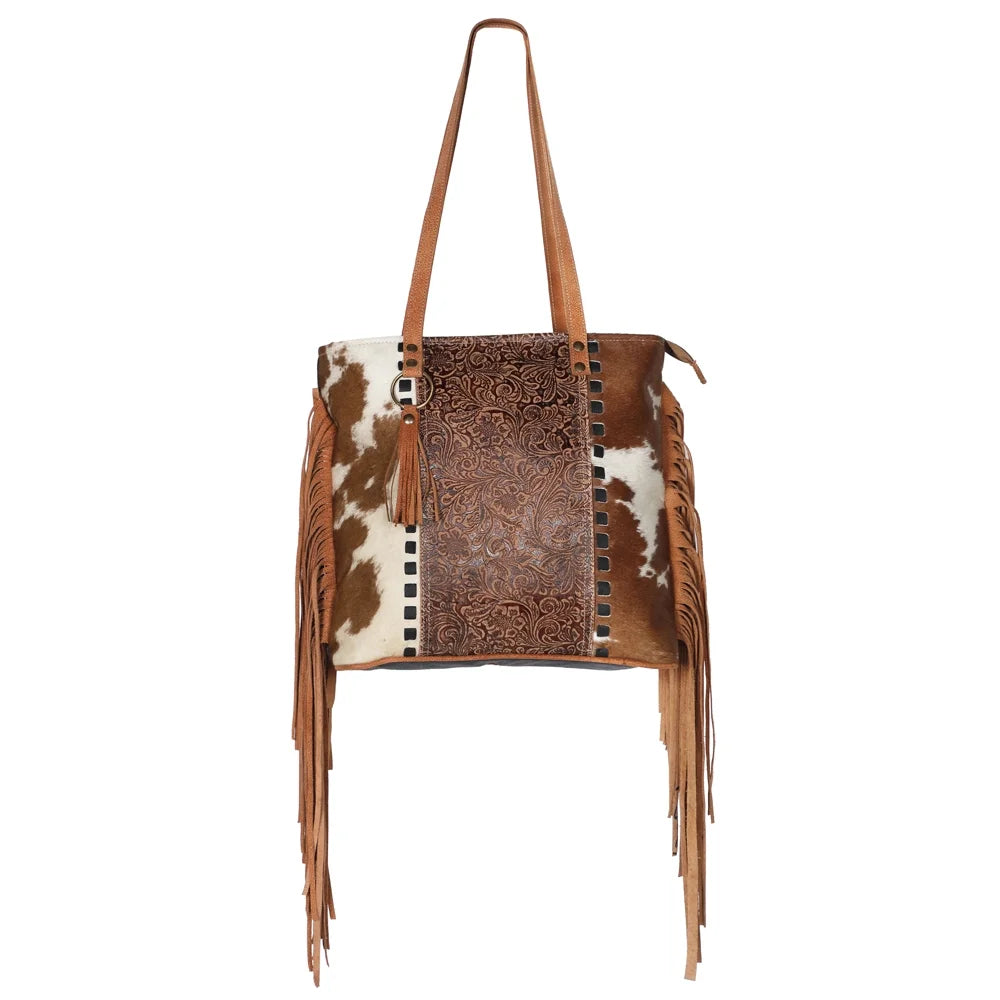 KB596  Upcycled Wool Embossed Hair-on Genuine Leather women bag western handbag purse
