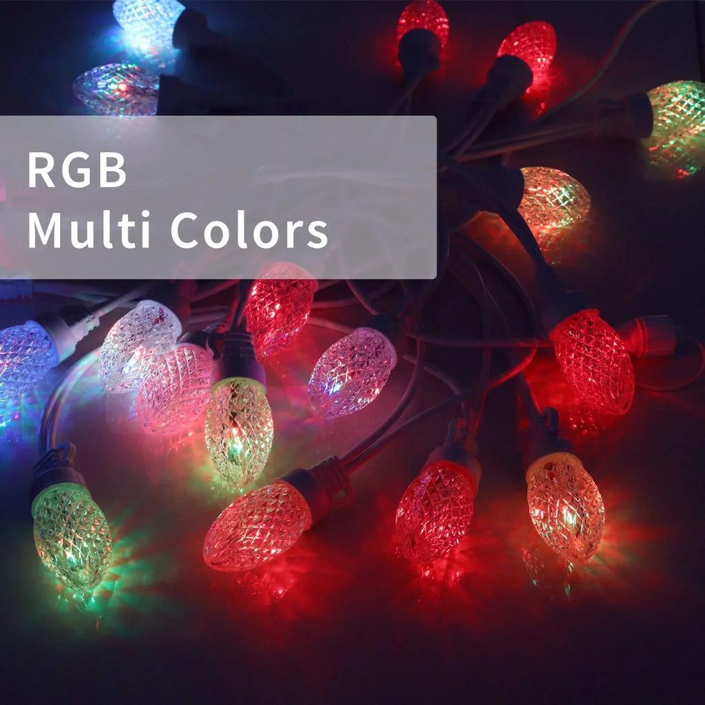 Eva's Light C9 Christmas Lights Outdoor, 23ft 20 Bulbs Color Changing  String Lights Waterproof
