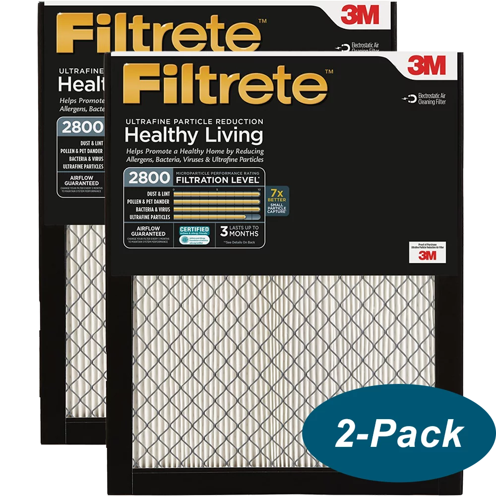 Filtrate Ultrafine Particle Reduction  Furnace Air Filter,  2800, 16 x 25 x 1-Inches, 2-Pack
