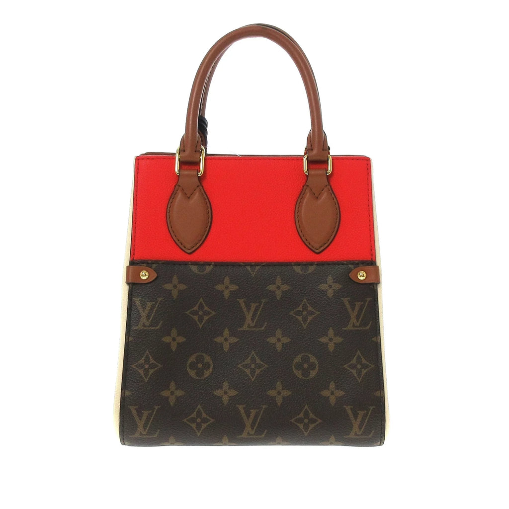Pre-Owned Authenticated Louis Vuitton Monogram Fold Tote  Canvas Brown Satchel Unisex (Good)