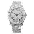 Charles Raymond Mens Big Rocks with Roman Numerals Fully Iced Out Colorful Dial Watch - ST10327  Single (ST10327RN Silver  R#)