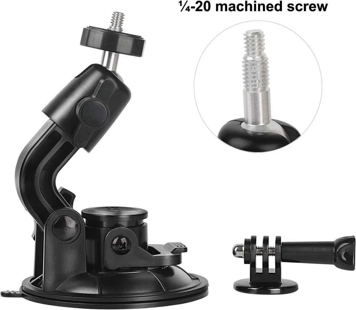 Suction Cup Car Mount Stand Tripod Adapter with Safety Tether Outdoor Indoor for Gopro Hero Session 9 8 7 6 5 4 3+ 3 2