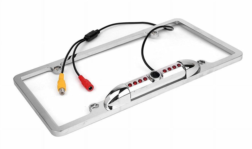 New 12V Car Rear View Backup Camera 8  Night Vision  License Plate Frame