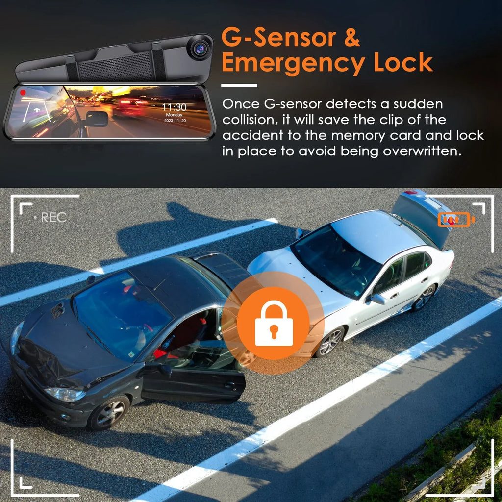 4K iMounTEK Car  12in Dash Cam Camcorder Camera Recorder with 170° Angle Loop Recording Motion Detection Night Vision Voice Control  Control G-sensor