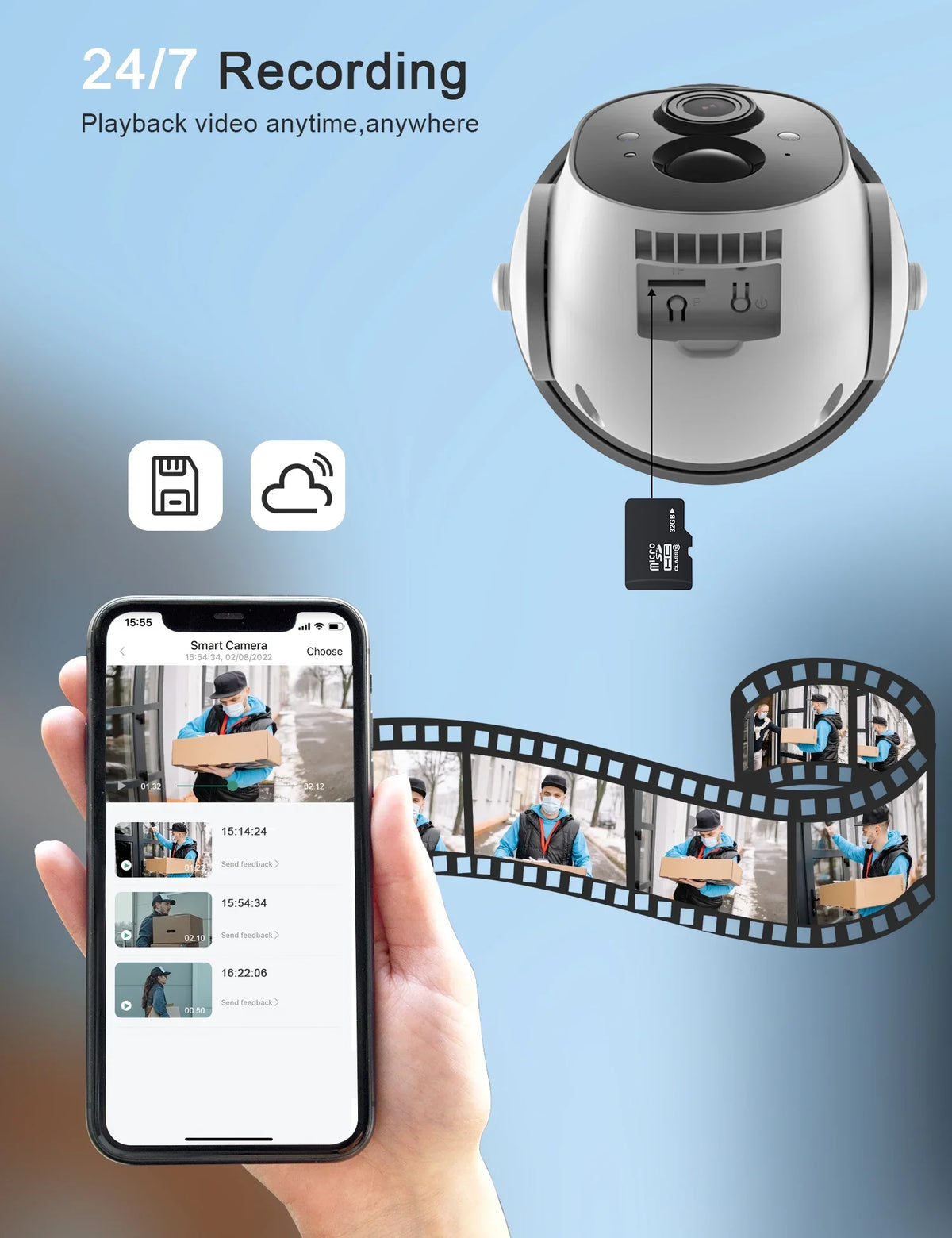 Security Camera Outdoor Wireless, 2K Surveillance Camera Wireless 2 Pack