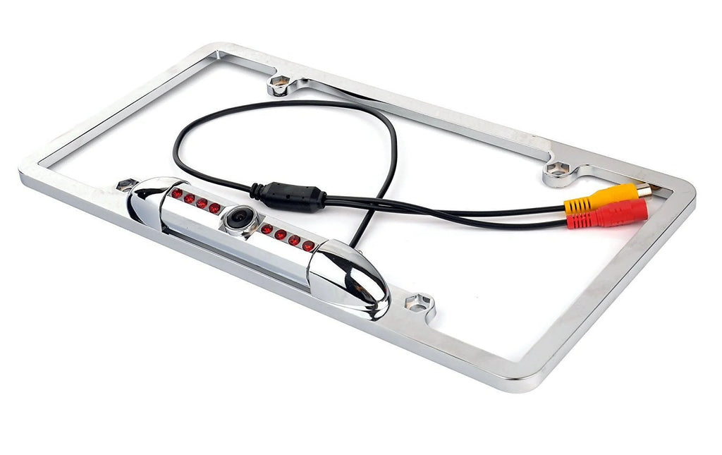 New 12V Car Rear View Backup Camera 8  Night Vision  License Plate Frame