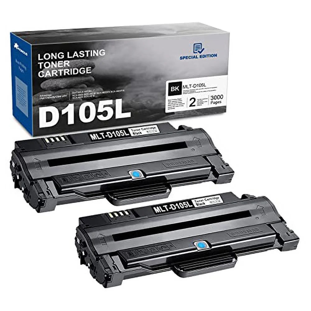 D105L -D105L Toner Cartridge Black - Replacement for Samsung 105L -D105L Toner -2525W -2525 -2545 -1915 -4623F -4623FW -4623FN -650 -650P Printer, 2 Pack