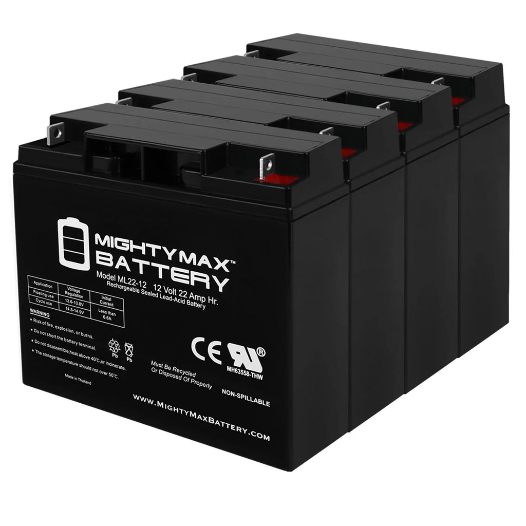 12V 22AH Battery for Alante Jr Scooter Wheelchair  200 - 4 Pack