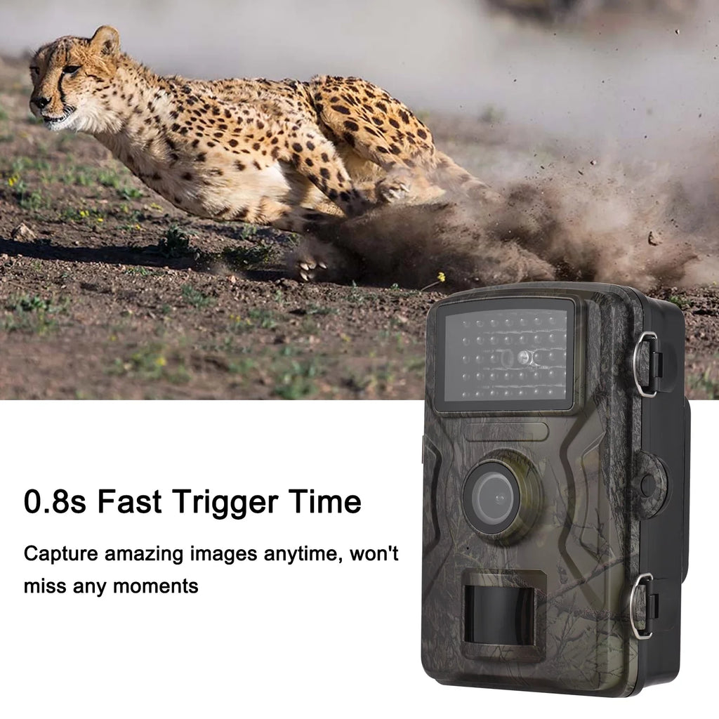 16MP 1080P Wildlife Trail Camera with 2.0 Inch  Color Screen - Features 0.8s Trigger Time, Infrared Night Vision, Motion Activation, and IP66 Waterproof Rating