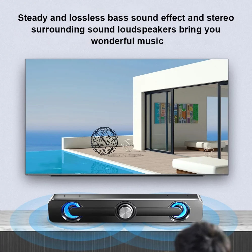 Radirus V-111 Computer Speaker,  Wired Powerful Bar Stereo Subwoofer Bass Speaker, Surround Sound Box for  Laptop Phone Tablet MP3 MP4, Audio Equipment for Home Theater-Like Audio Quality