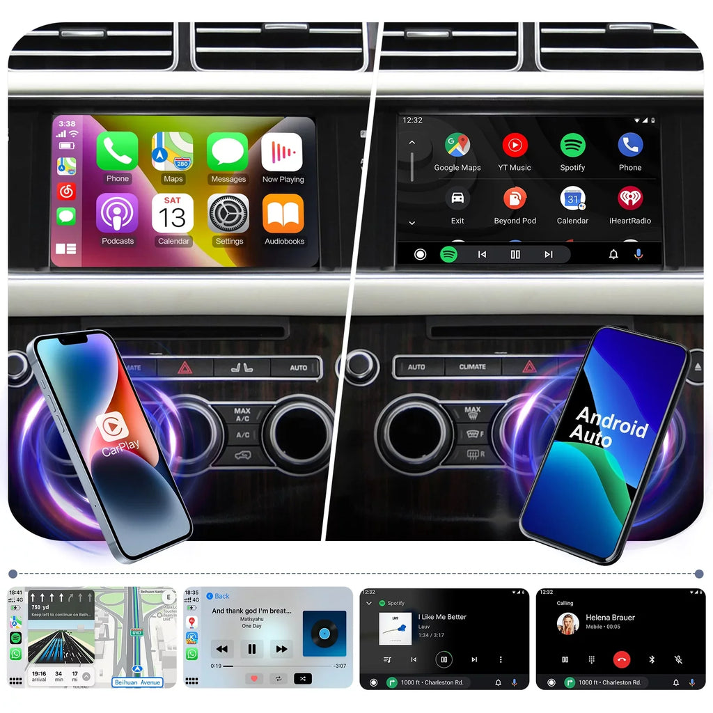 Wireless CarPlay Receiver SmartBox for Land Rover Range Rover/Evoque/Discovery 4 Jaguar   Bosch Carplay Interface Retrofit kit Decoder, Support Android Auto, Mirror Link, Reverse Camera,  Drive