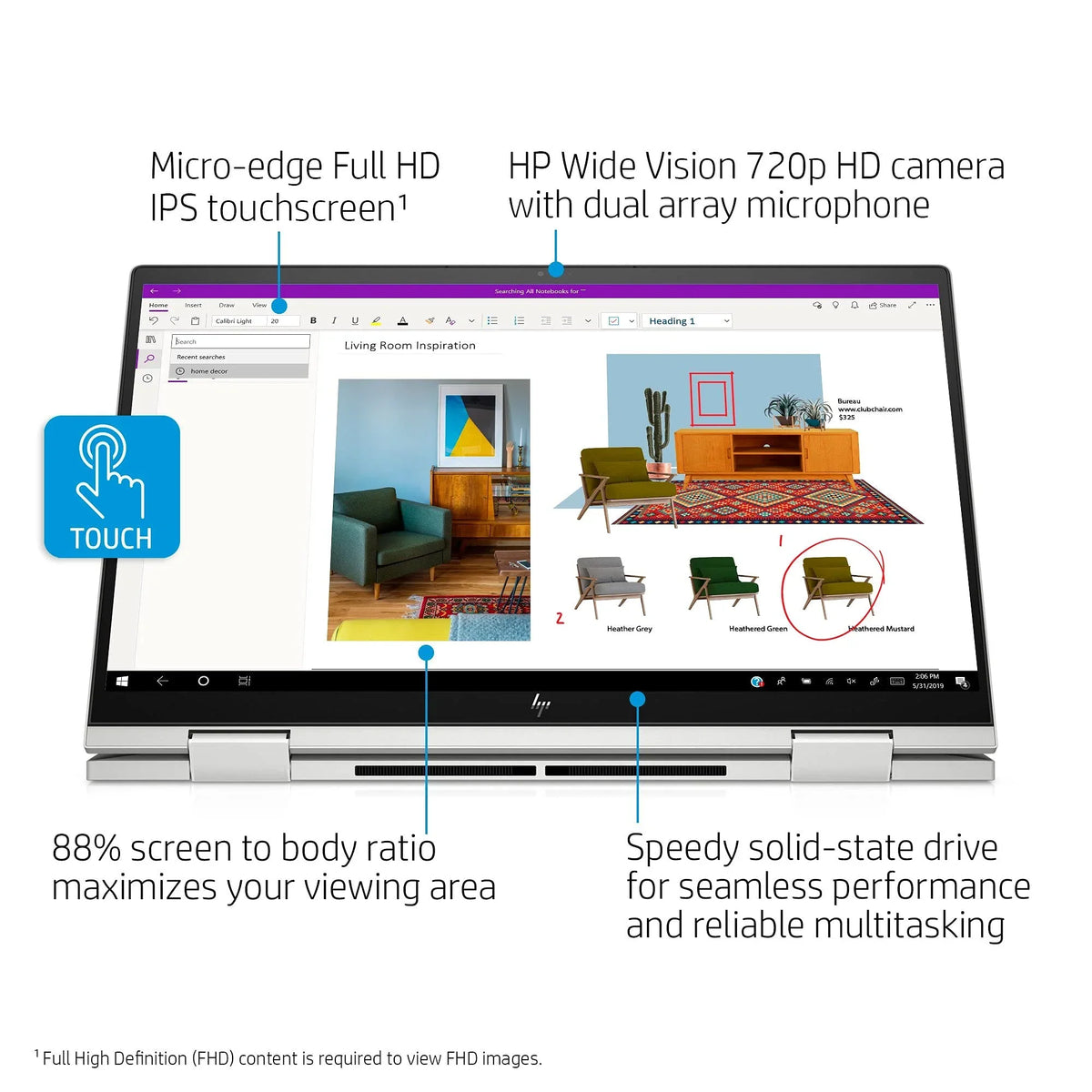 2021 Envy 2-in-1 Laptop 15.6 inch  Touchscreen 11th Gen Intel i5-1135G7 Iris Xe Graphics 32GB DDR4 1TB NVMe  - 6 Win 10 Pro Fingerprint Backlit Keyboard w/ 32GB