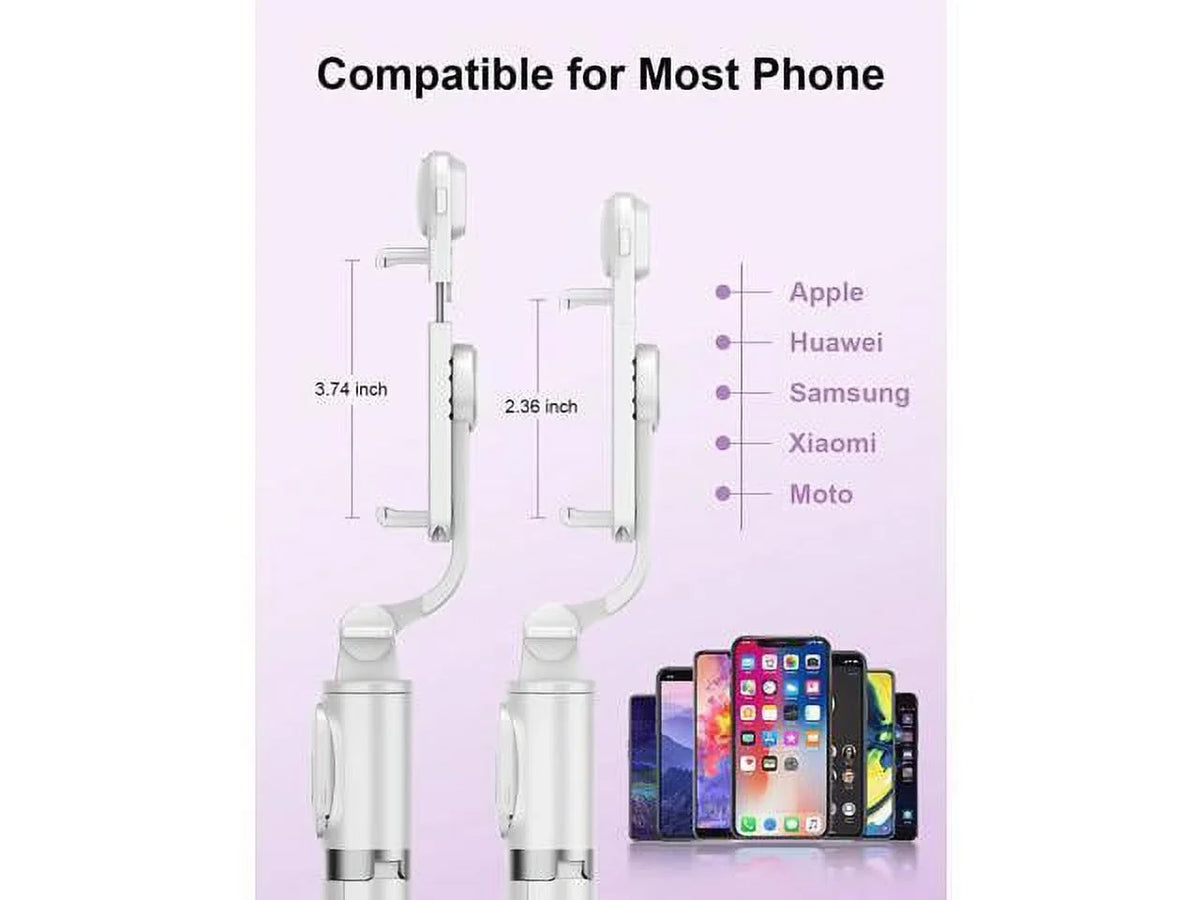 Selfie Stick Tripod with Remote, Extendable Cell Phone Tripods with  Ring Light, Remote Compatible with iPhone and Android (White, Model Q02s)