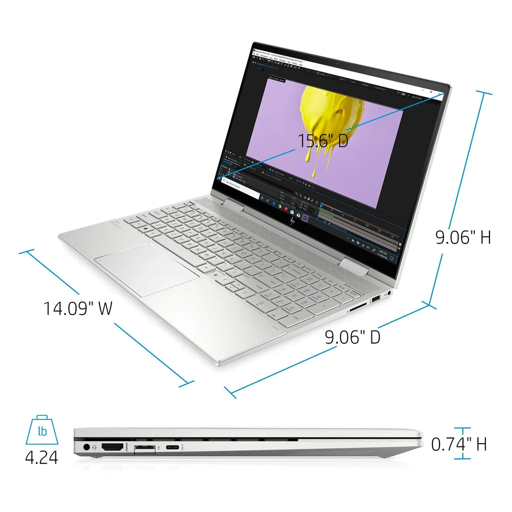 2021 Envy 2-in-1 Laptop 15.6 inch  Touchscreen 11th Gen Intel i5-1135G7 Iris Xe Graphics 32GB DDR4 1TB NVMe  - 6 Win 10 Pro Fingerprint Backlit Keyboard w/ 32GB