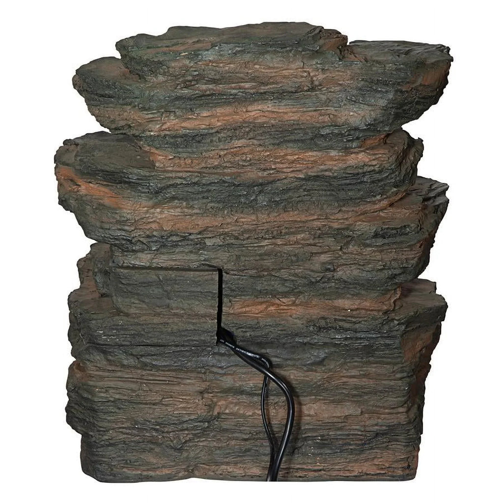 Design Toscano Ramrod Bluffs Cascading Waterfall Illuminated Tabletop Fountain
