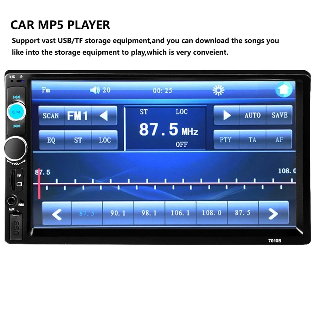 Polarlander Double Din Car Stereo Car Audio 7-inch  Touch Screen Car radio Player Bluetooth with Multimedia     MP5/4/3 Mirror Link Function