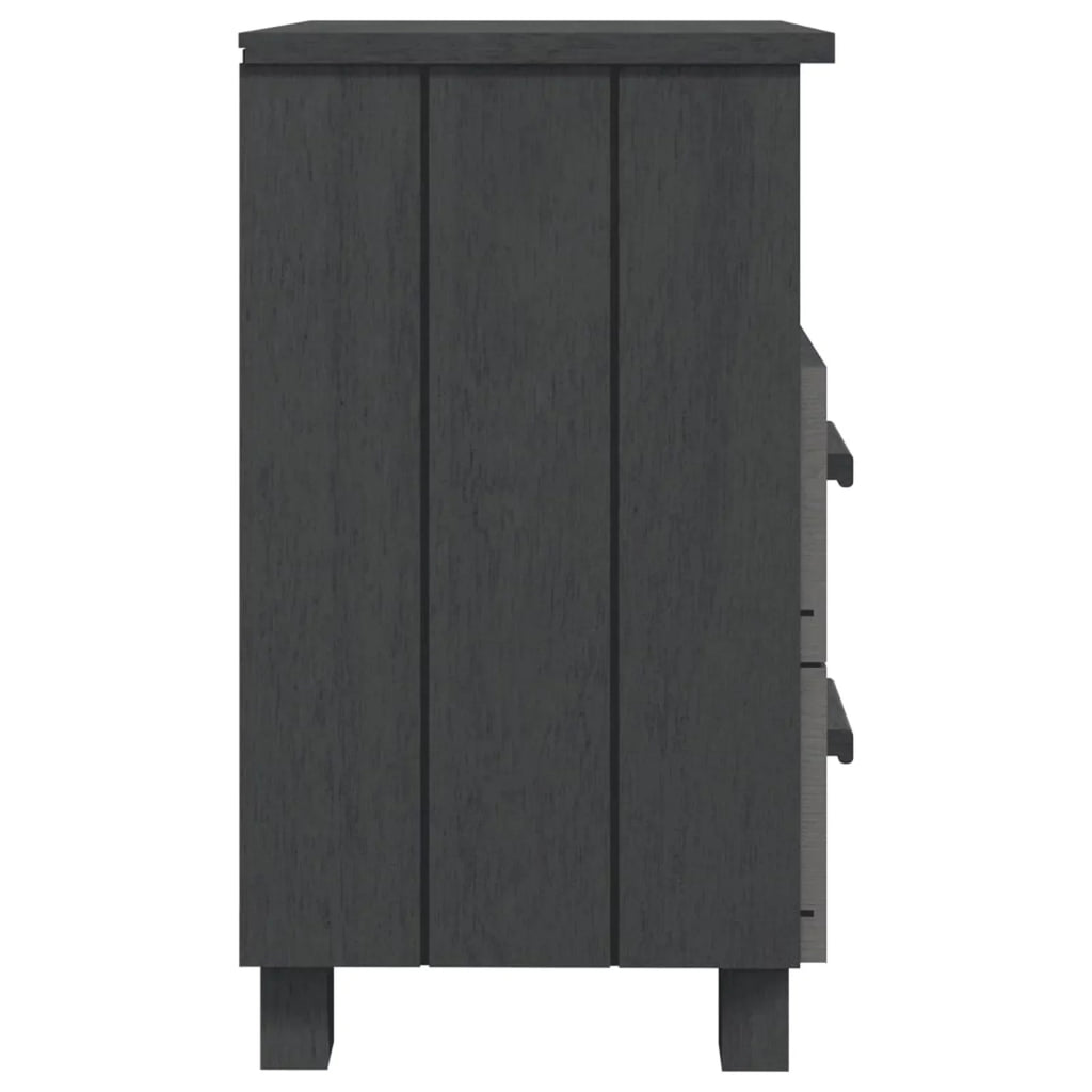 Irfora Bedside Cabinets  2 pcs Dark Gray 15.7"x13.8"x24.4" Solid Wood