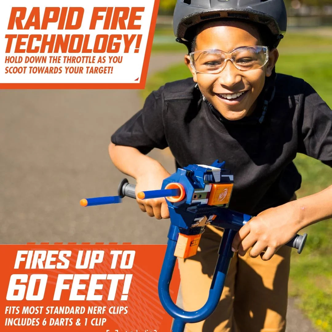 12 Volt Electric Scooter with Blaster, Foldable Scooter, Kick Scooter for Kids Ages 8 and up