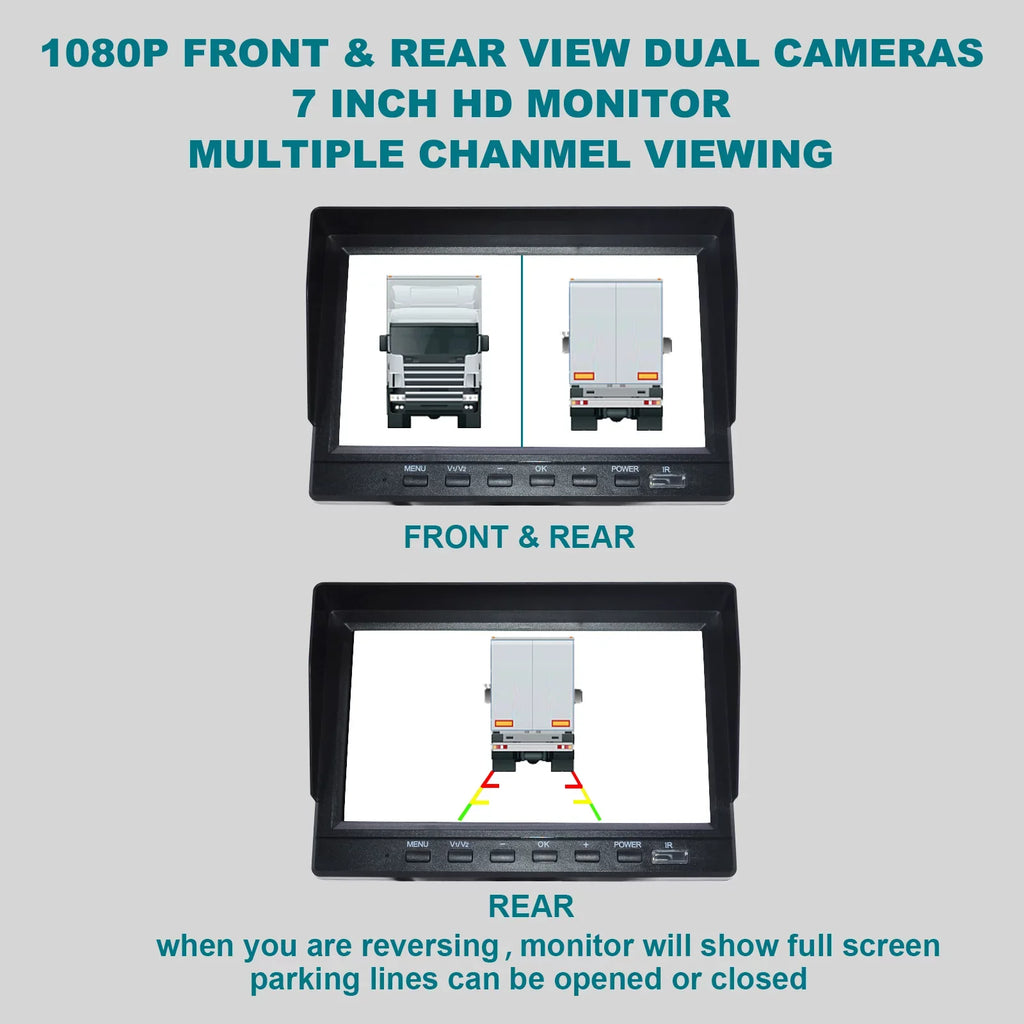 7" Monitor  Driving Video Recorder with  for  Truck Bus+2 Backup Camera