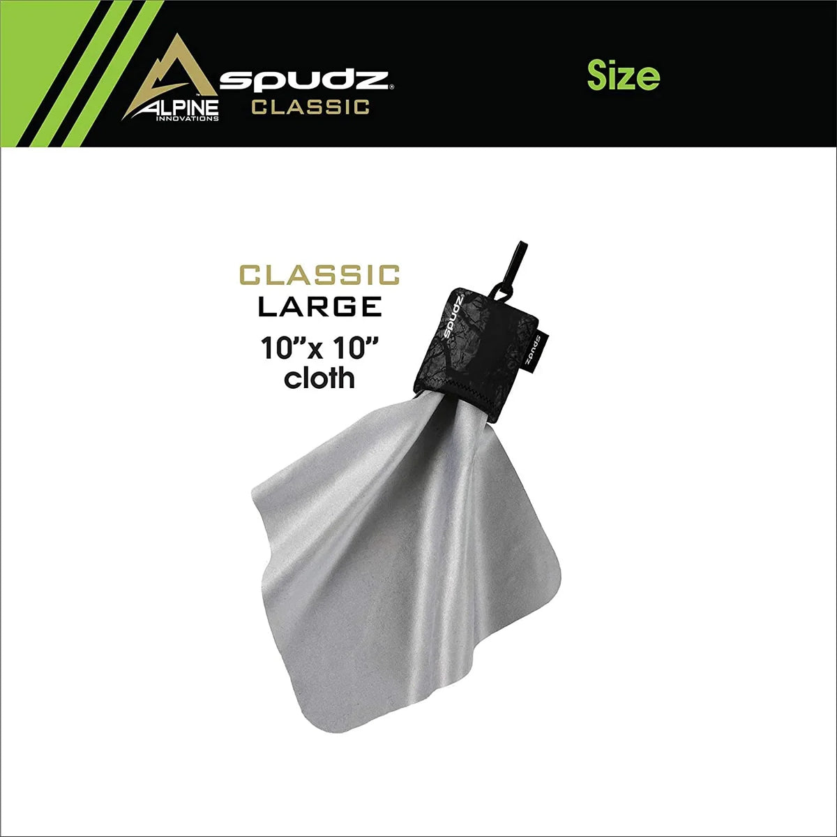 Classic | Microfiber Cloth Screen Cleaner and Lens Cleaner | Open Bottom | Stealth Shadow| 10 x 10 Inches