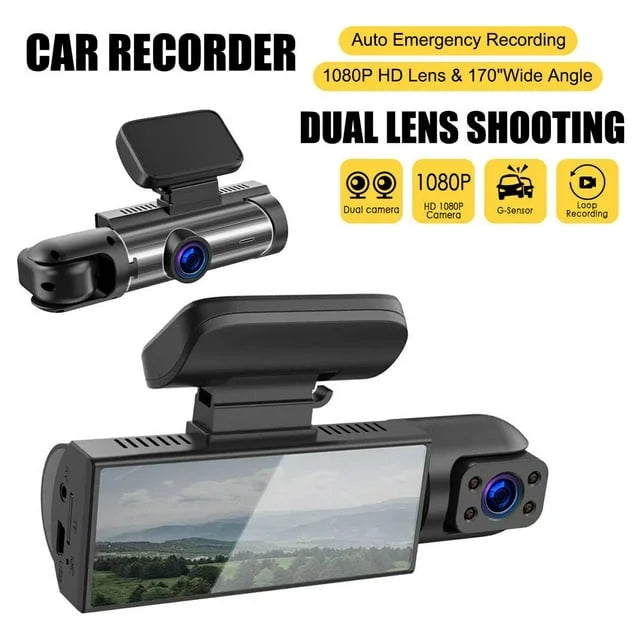 Xhy Car Dash Cam Dual Lens 1080P   Front or Inside Video Camera Driving Recorder Night Vision G-Sensor, Motion Detection